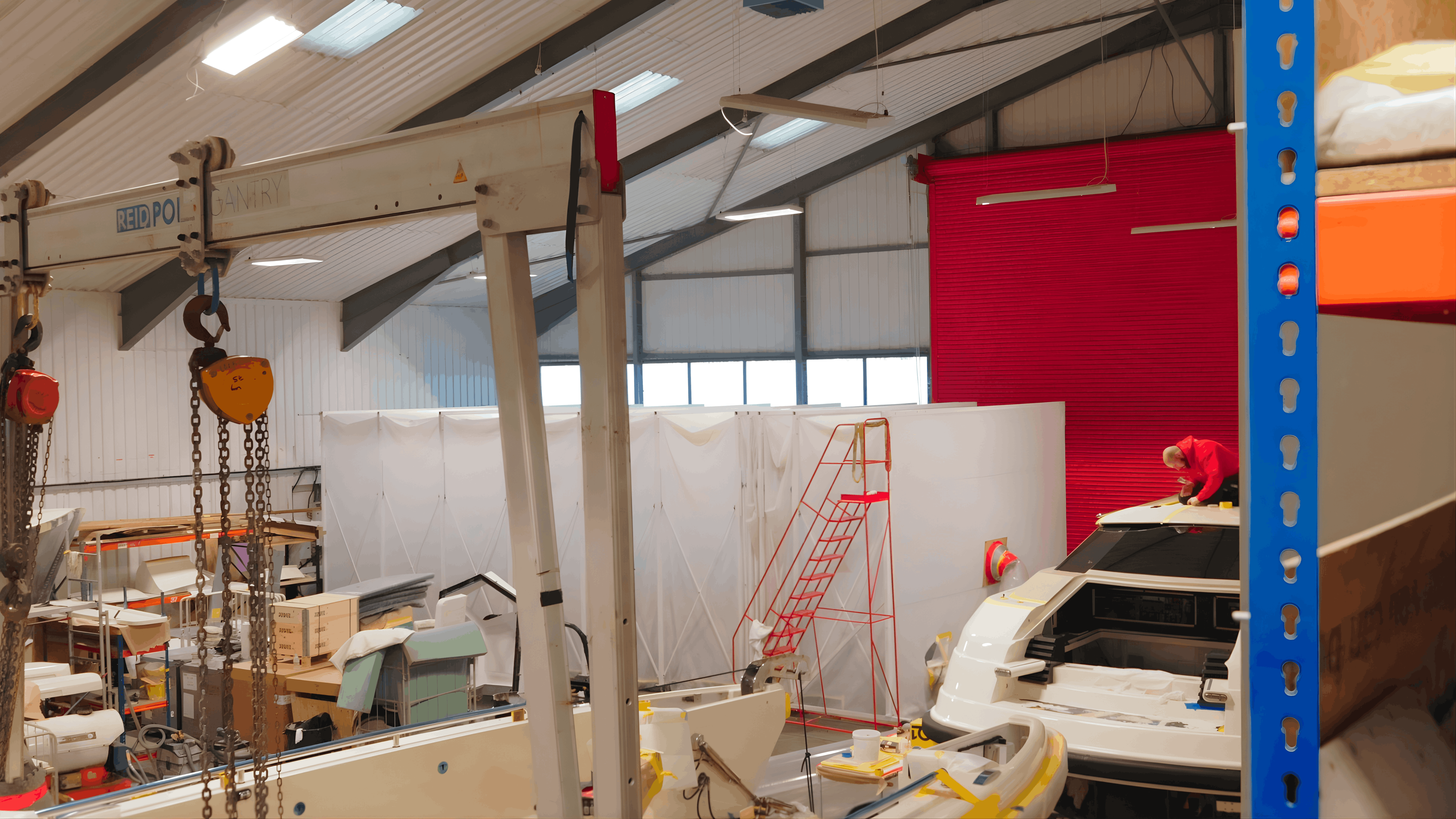 Retractable Spray Booth For Super Yacht Maintenance | Hutchinson's PVC