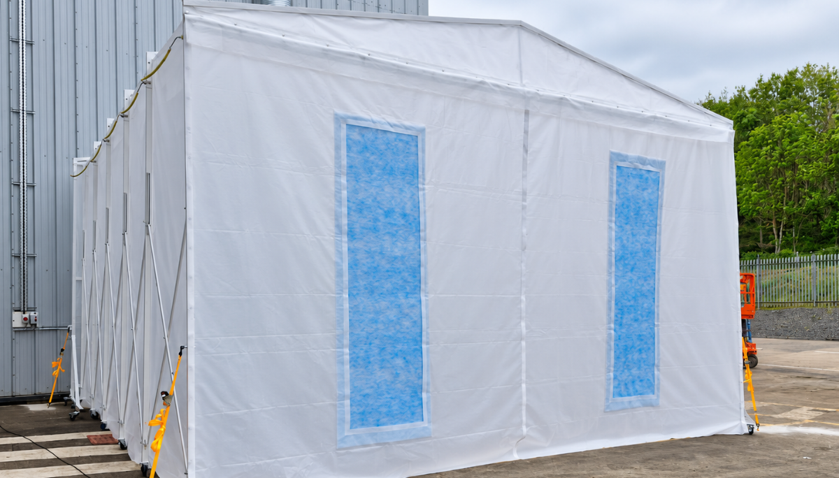 Outdoor Retractable Spray Booth Close Up