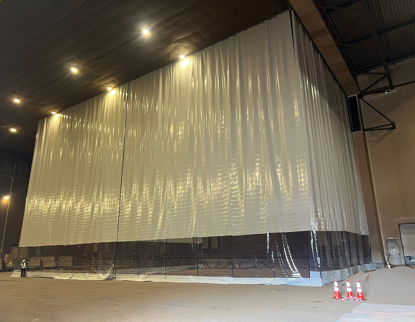 sliding spray booth curtain